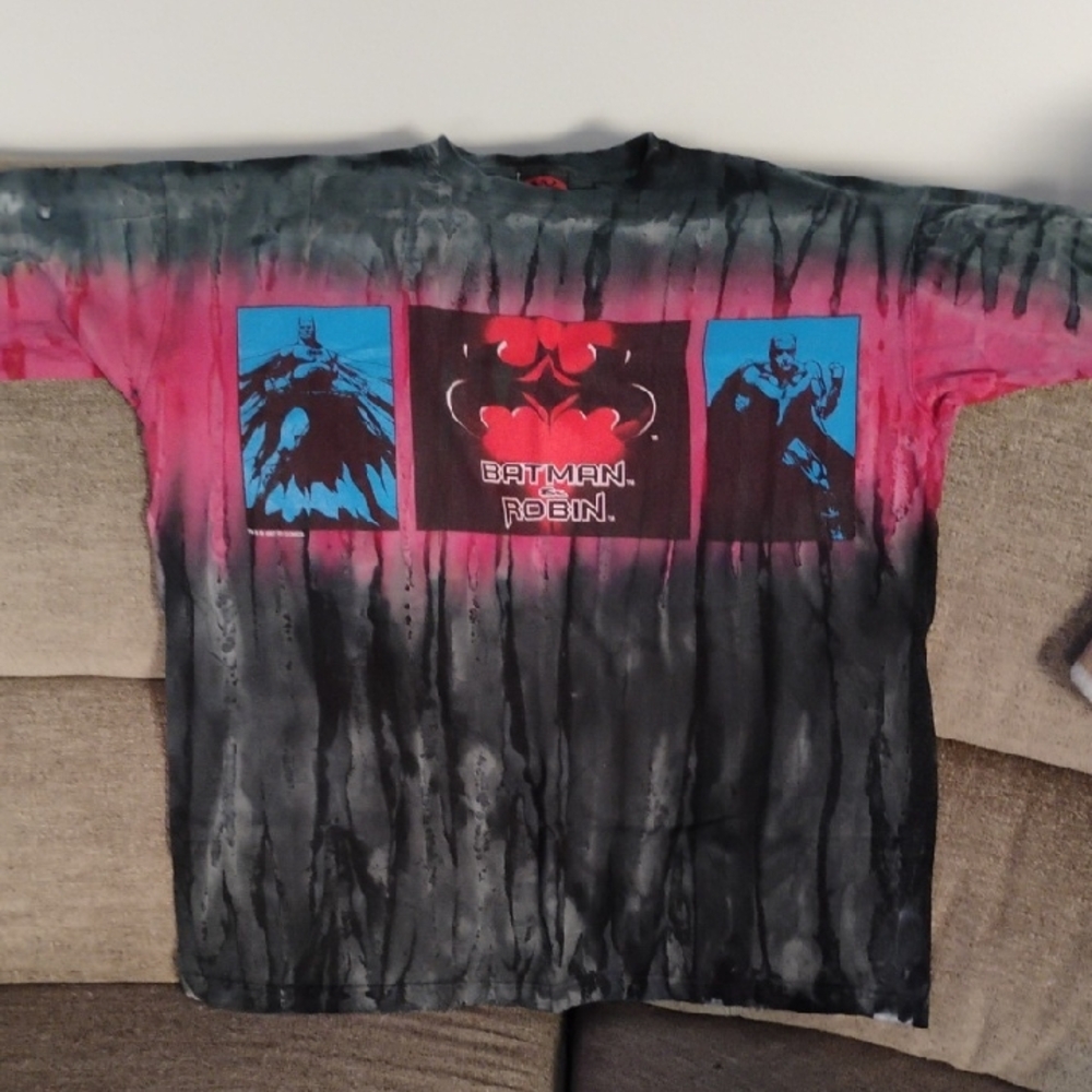 Batman Black and Pink Tie-Dye Tee